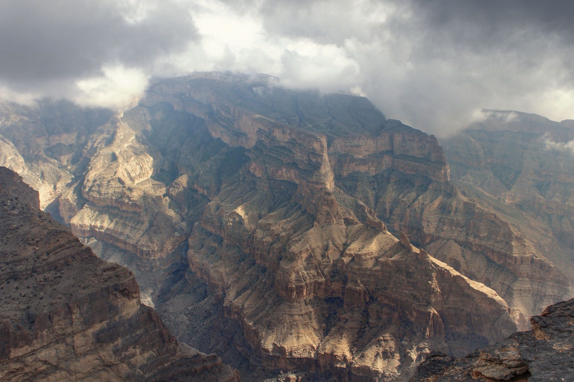 Dramatic mountain canyon in Oman's interior